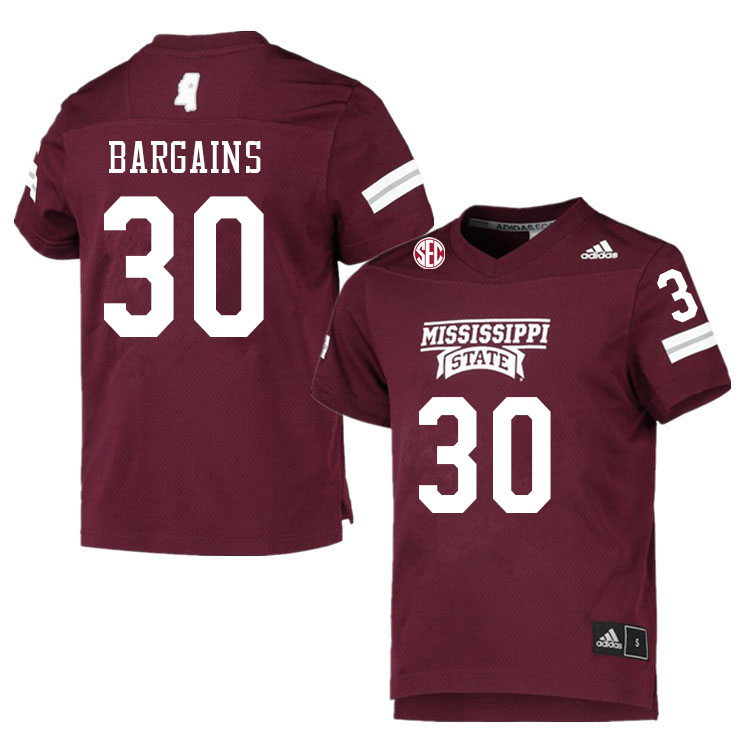 Men #30 Nicholas Bargains Mississippi State Bulldogs College Football Jerseys Sale-Maroon